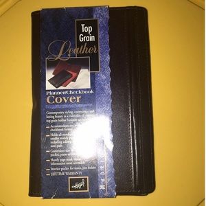 NWT top grain leather planner/checkbook
